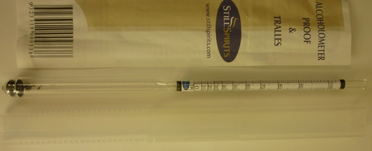 SS Alcoholmeter 0 -100% & Proof  scale with instructions